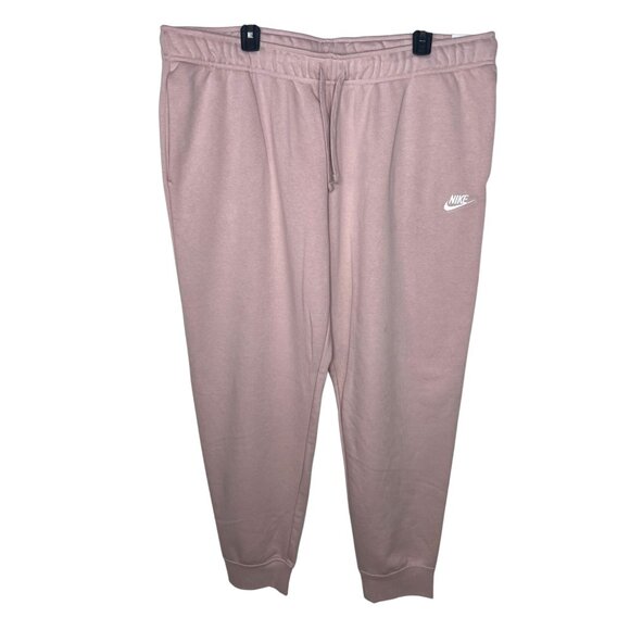 Nike Womens Pink Standard Fit Mid Rise Fleece Joggers Sweatpants XXL - Picture 4 of 13